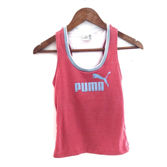 Puma Logo Tank- Retro Red & Blue Size Small - Picture 1 of 5